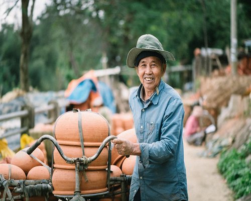 Portrait of senior asian man smiling
